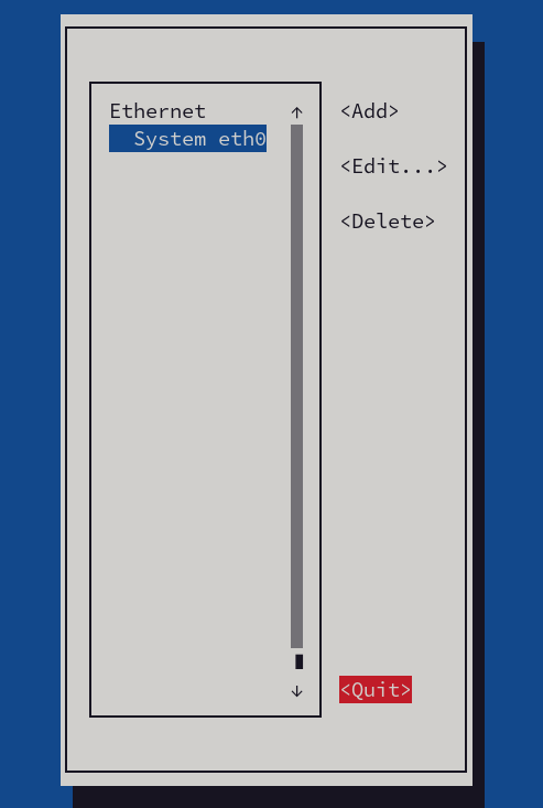 Exit from the connections menu