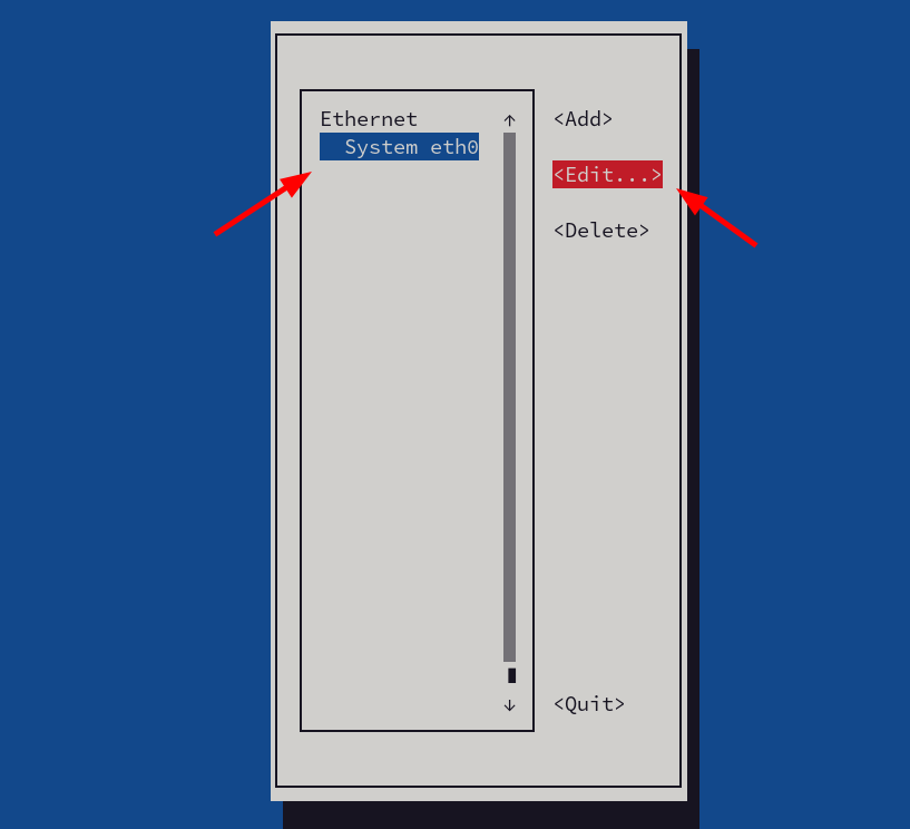 Select the connection to edit